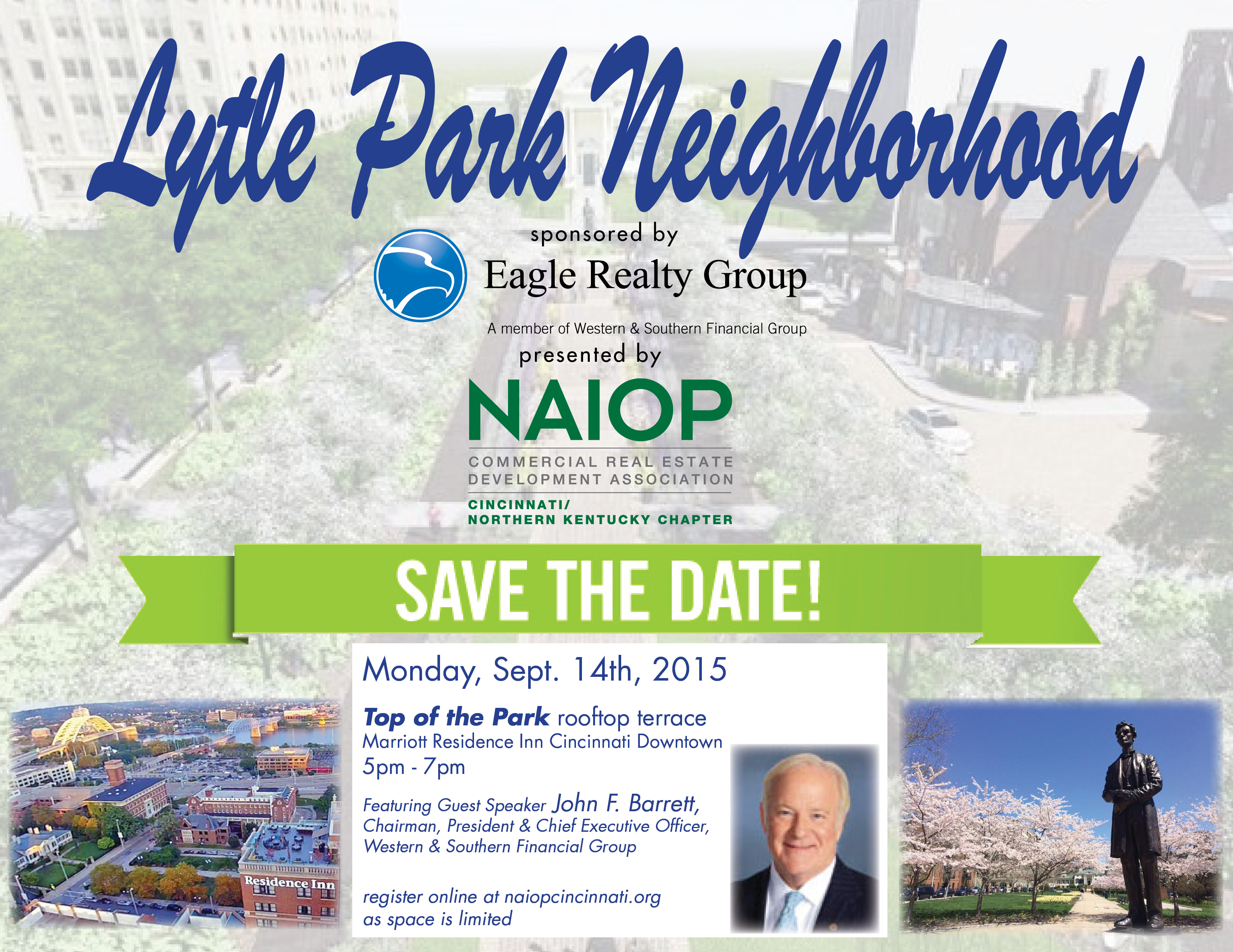 Lytle Park Neighborhood Program…guest speaker John F. Barrett  SOLD OUT!!!!